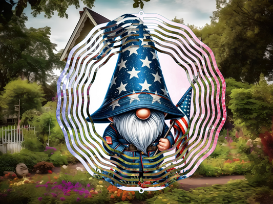 Gnome Patriotic 2 Wind Spinner