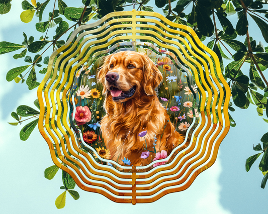 Gold Retriever Wind Spinner