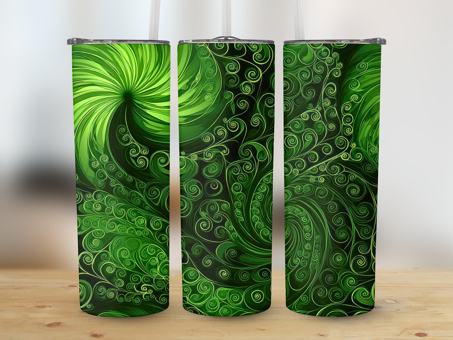 Green Swirl (St. Patrick's Tumbler)