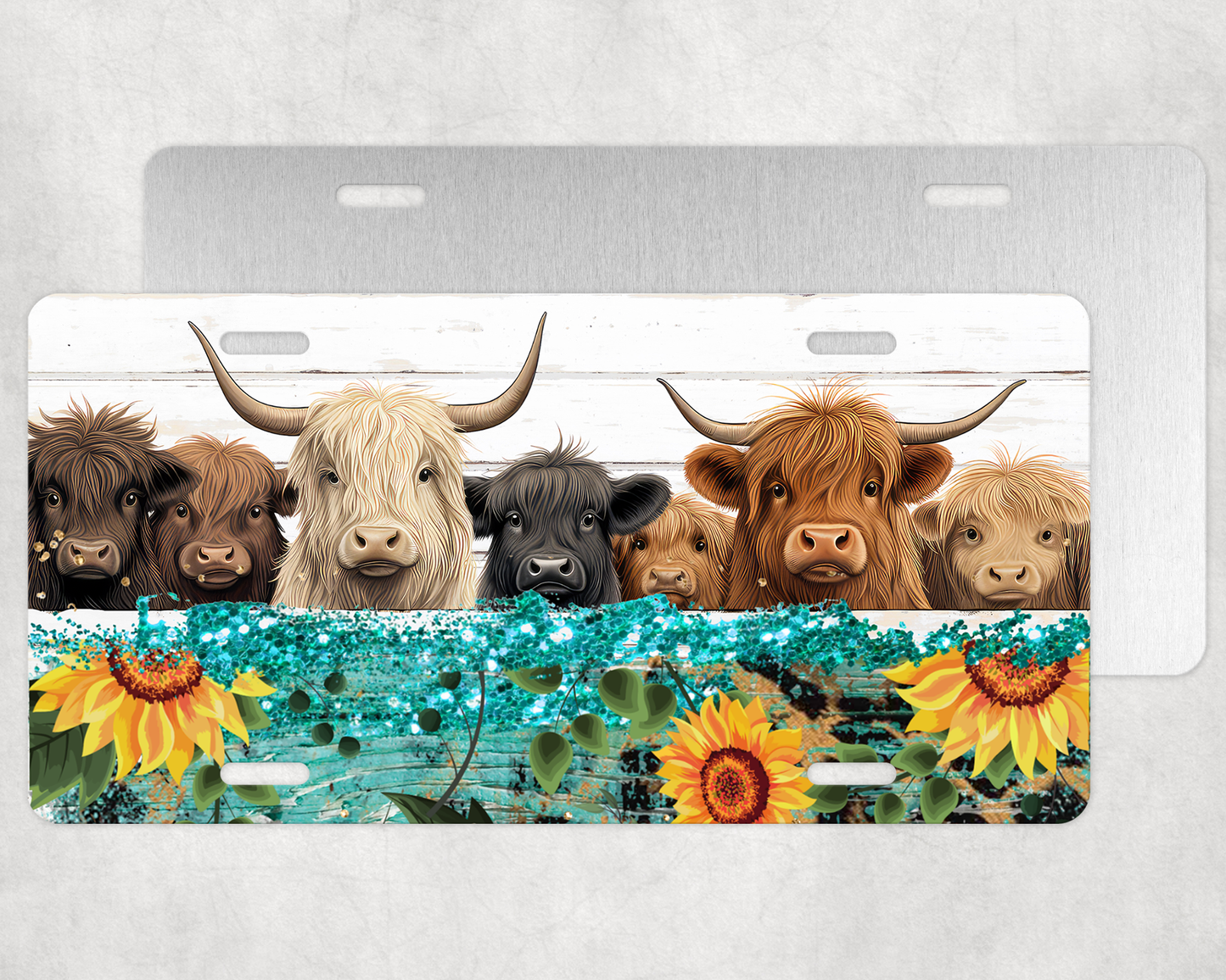 Highland Cow License Plate