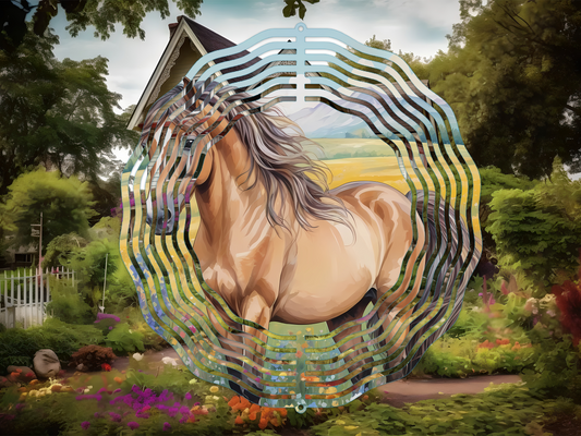 Horse and Flowers 8 Wind Spinner