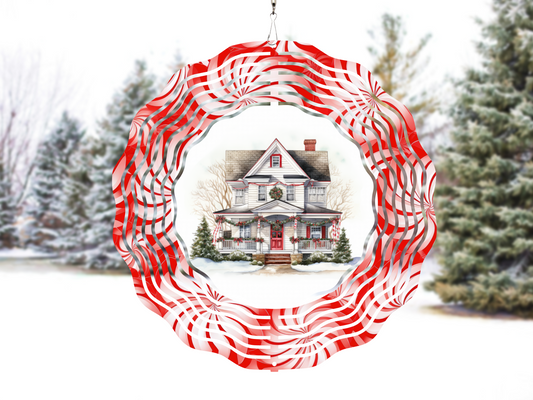 House Peppermint Wind Spinner