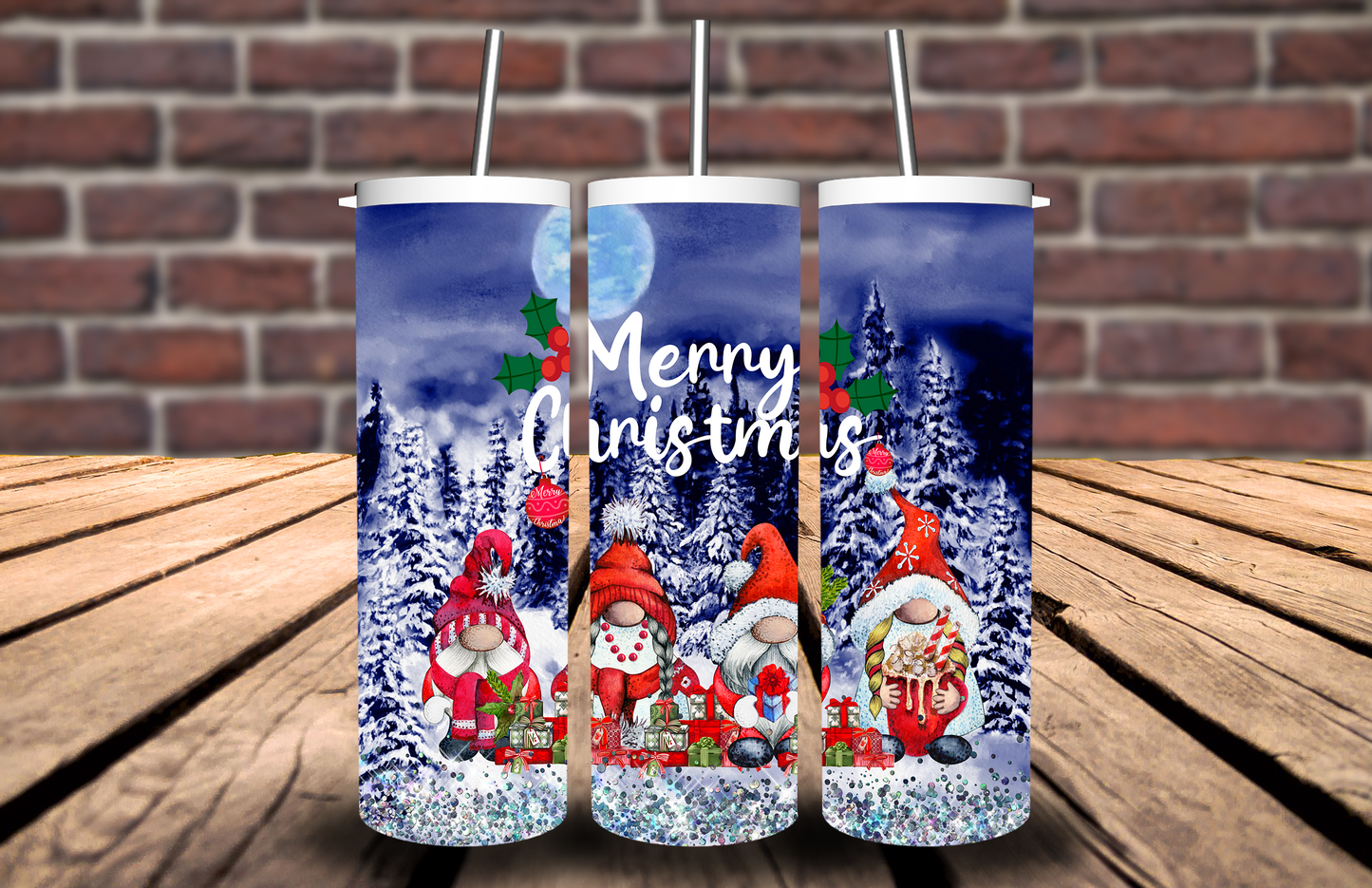 MERRY CHRISTMAS SNOWY FOREST TUMBLER