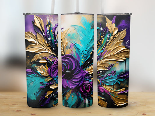 Mardi Paint Floral (Mardi Gras Tumbler)