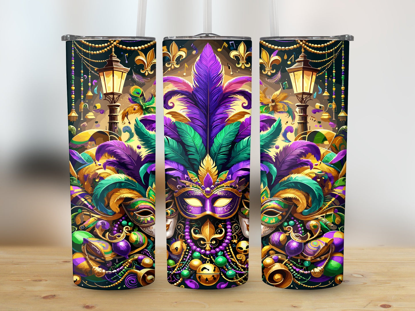 Mask (Mardi Gras Tumbler)