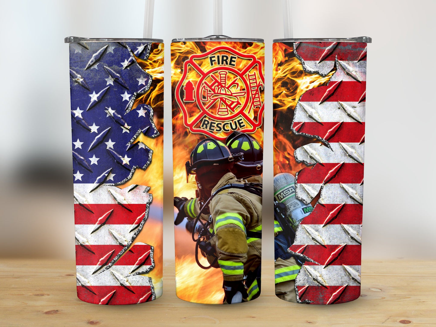Patriotic American Firefighter