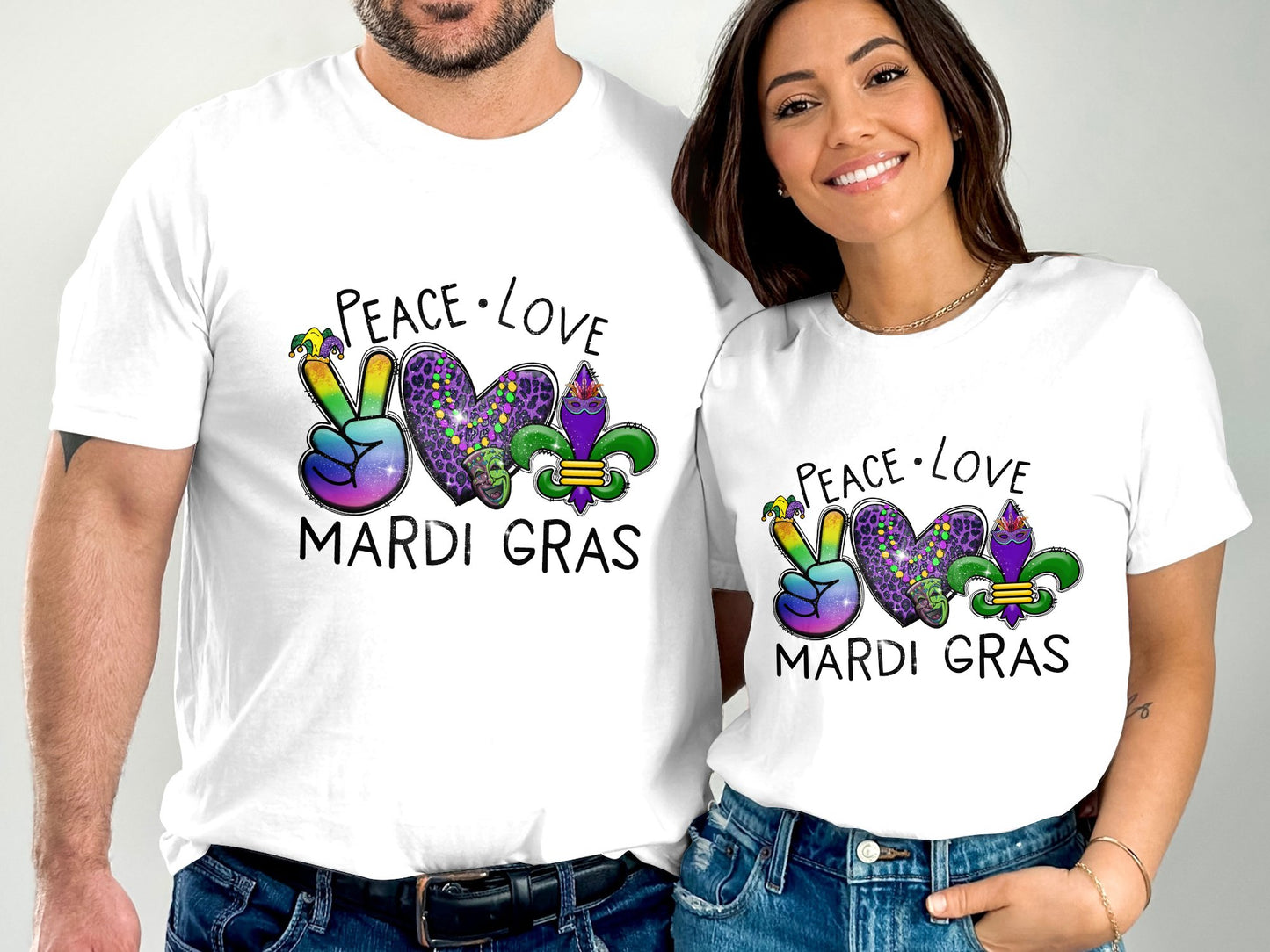 Peace Love Mardi Gras T-shirt