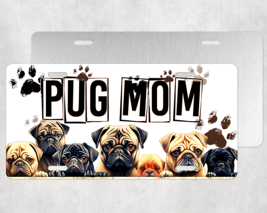 Pug Mom License Plate