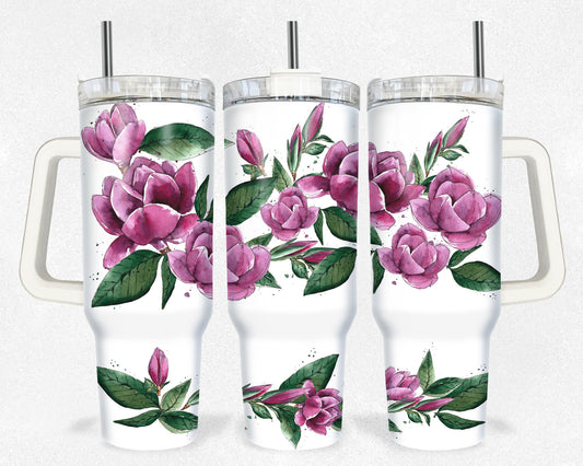 Purple Flowers Tumbler