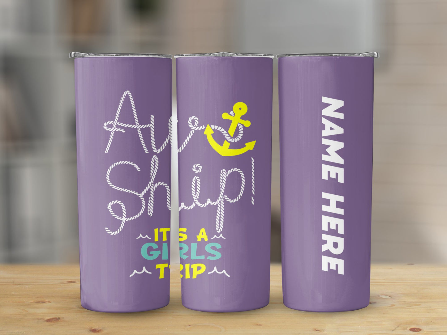 Adventure Awaits It's A Girls Trip Purple Tumblers 7894610