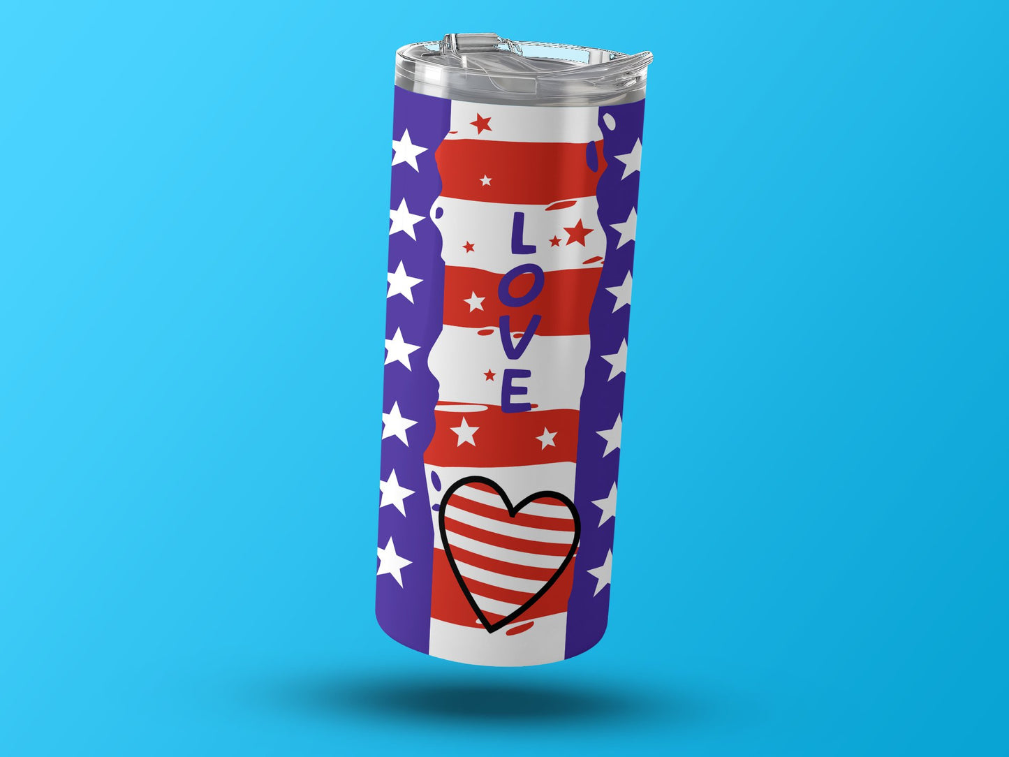 Patriotic USA Peace Love and Stars (4th July Tumblers) 8371273