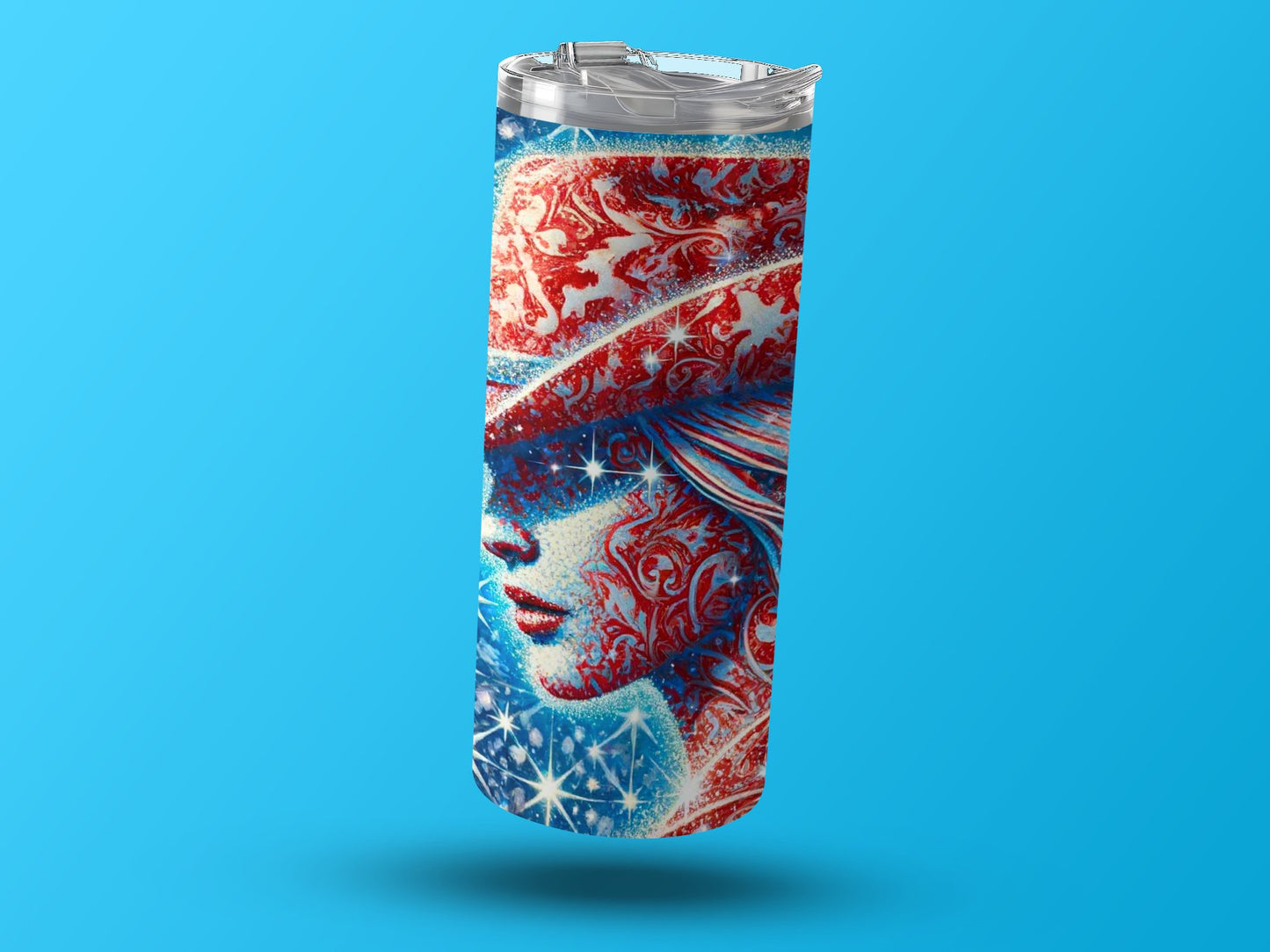 Sparkling Blue Red Hat Lady Starry (4th July Tumblers) 8371280