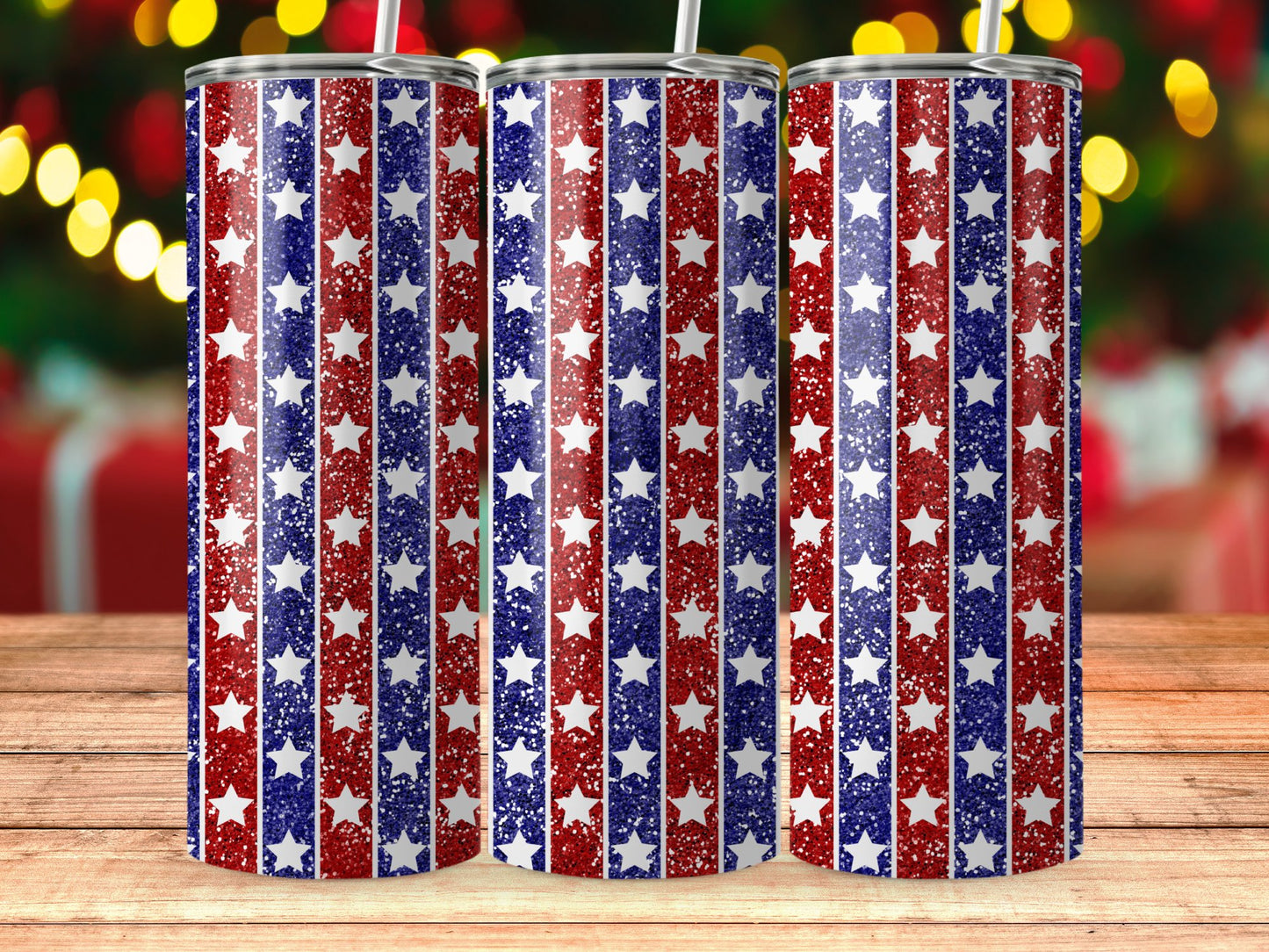 Patriotic Red White and Blue Star Striped (4th July Tumblers) 8371297