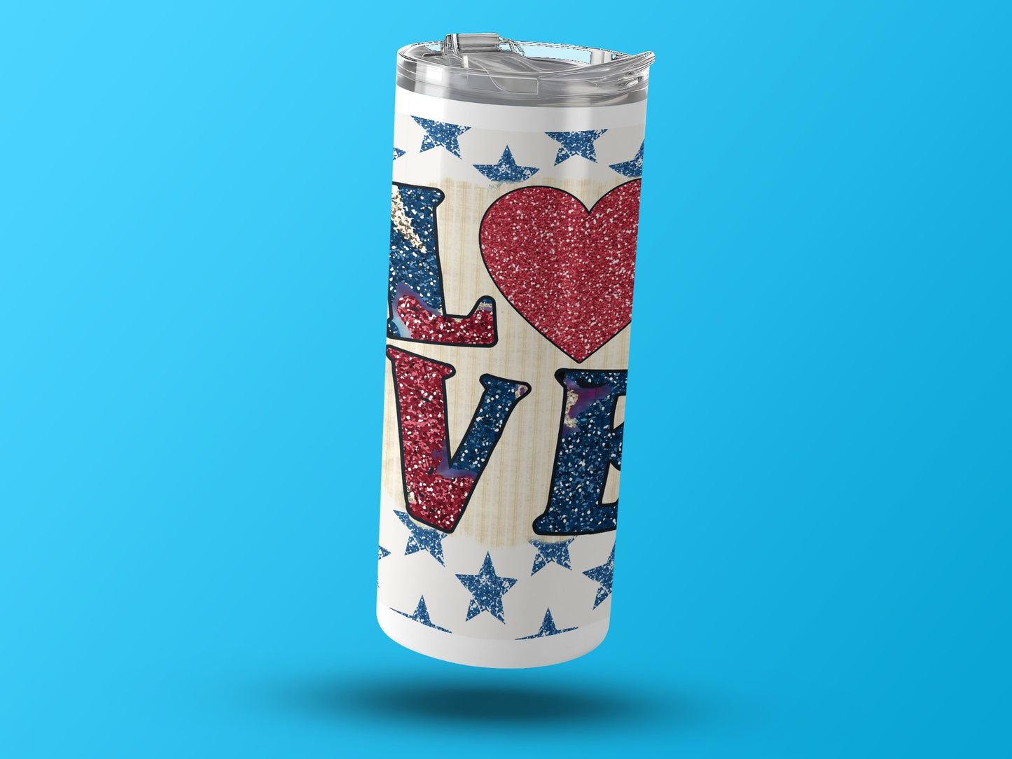 Patriotic Love Heart and Stars (4th July Tumblers) 8371278