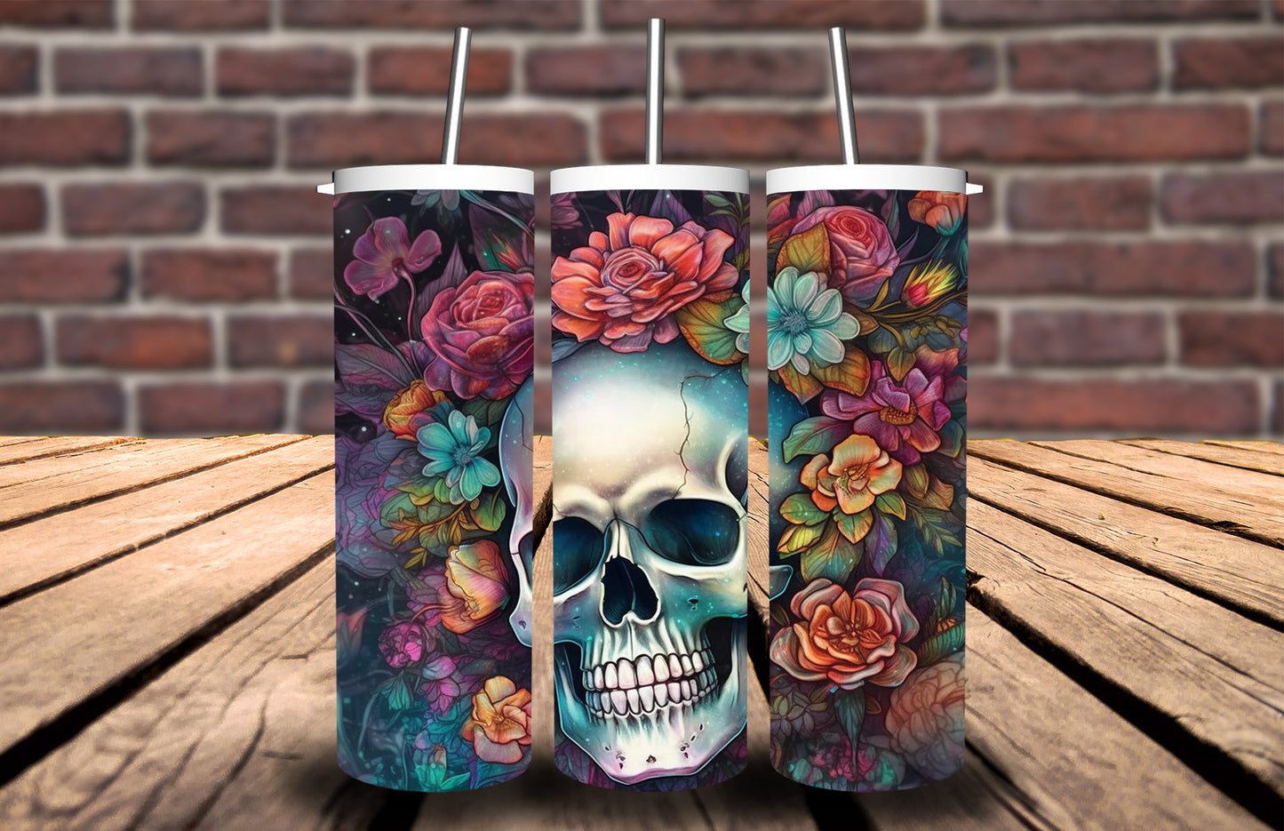 Flower Skull 90915 Tumbler