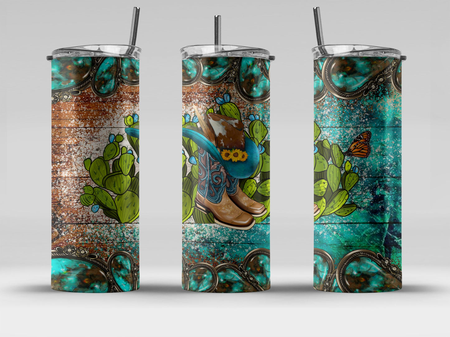 Western Cowboy Boots Tumbler