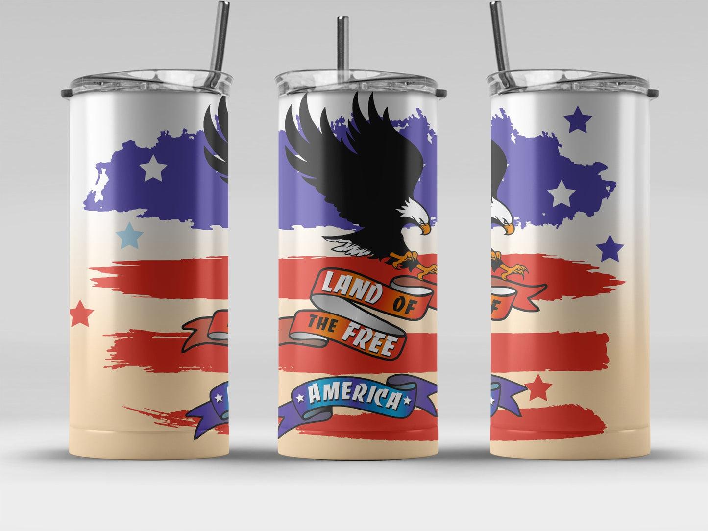 Patriotic Eagle and Stripes Land of the Free America (4th July Tumblers) 8371279