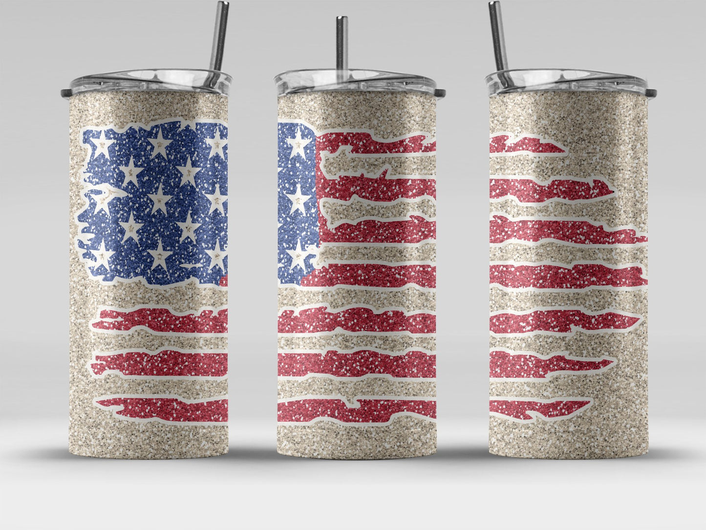 Patriotic American Flag Distressed (4th July Tumblers) 8371613