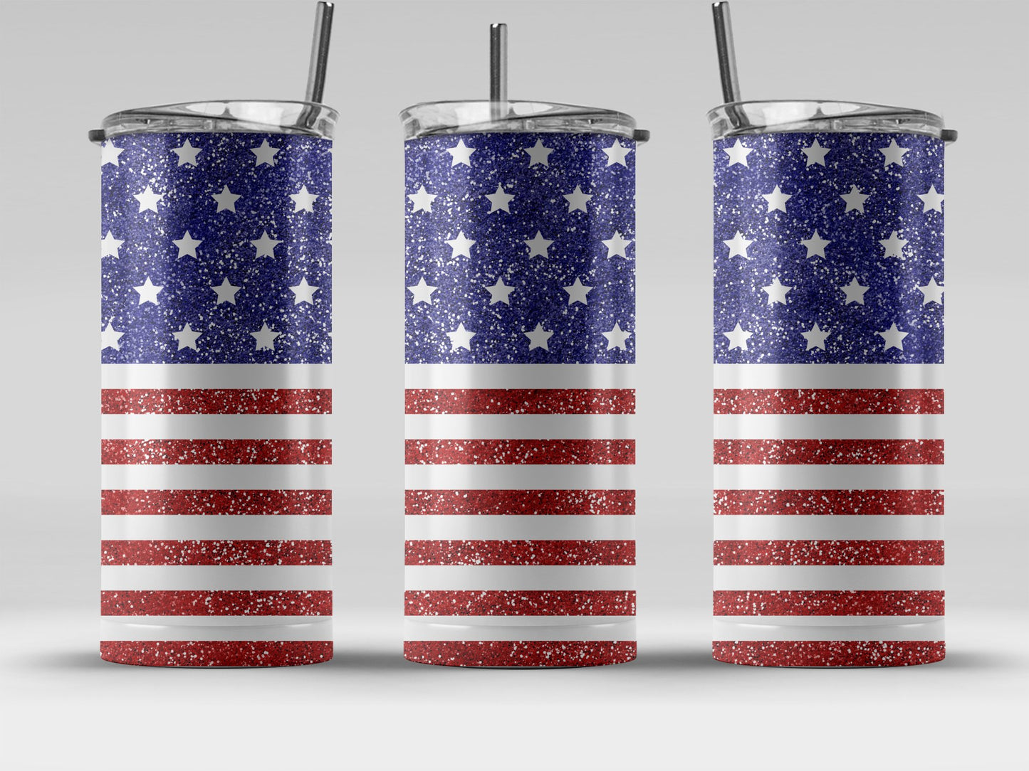 Patriotic Glittering Stars and Stripes (4th July Tumblers) 8371298