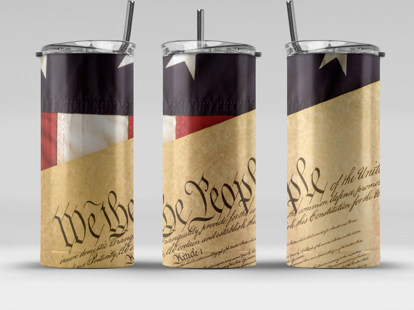 Patriotic American Flag and Constitution (4th July Tumblers) 8371295