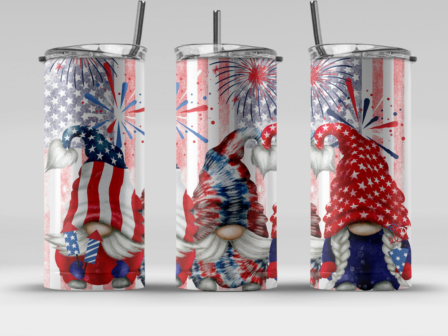 Patriotic Gnomes with Fireworks (4th July Tumblers) 8371274