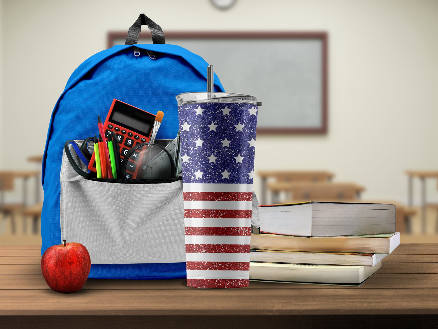 Patriotic Glittering Stars and Stripes (4th July Tumblers) 8371298