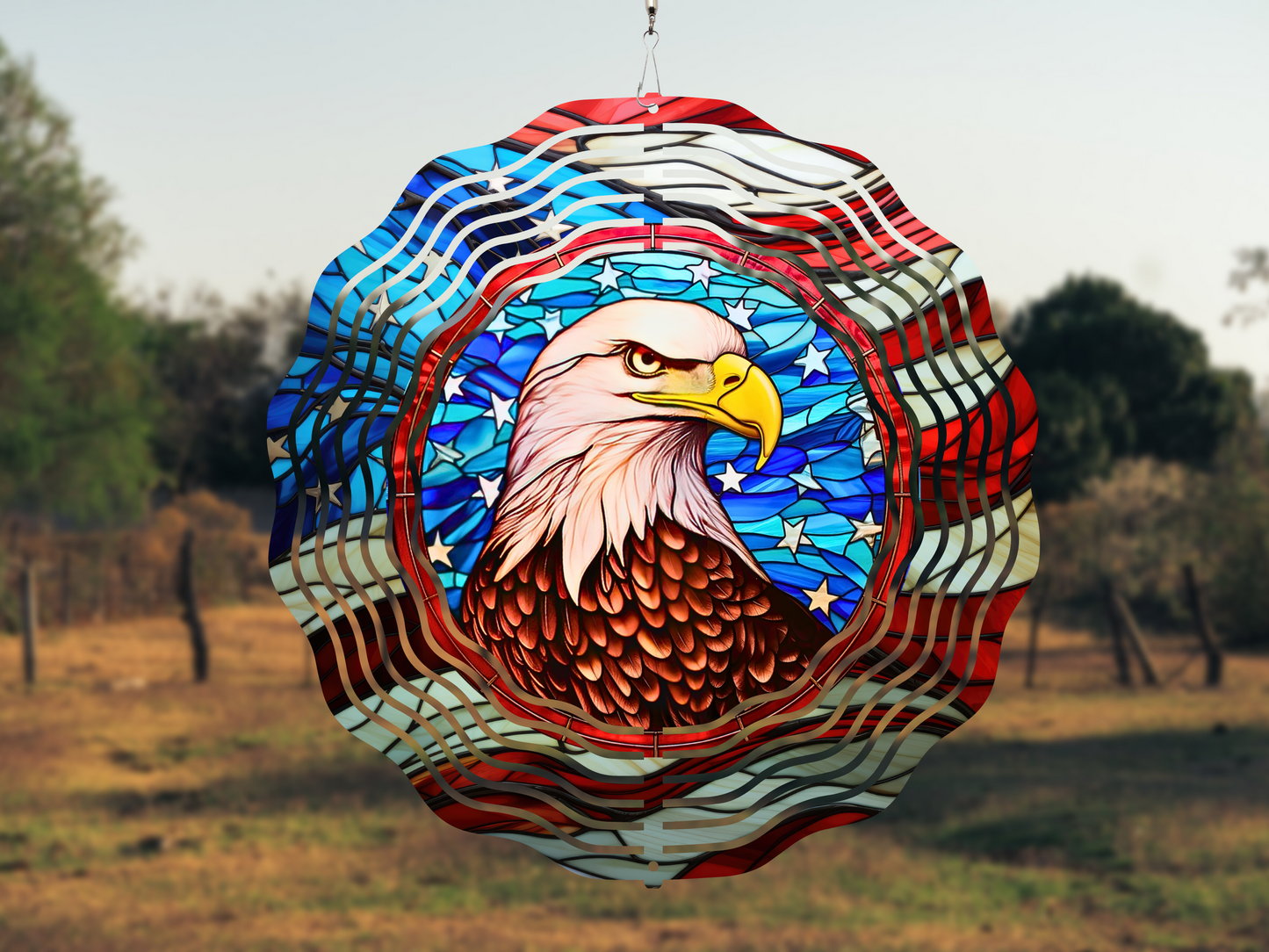 Stained Glass Eagle Wind Spinner