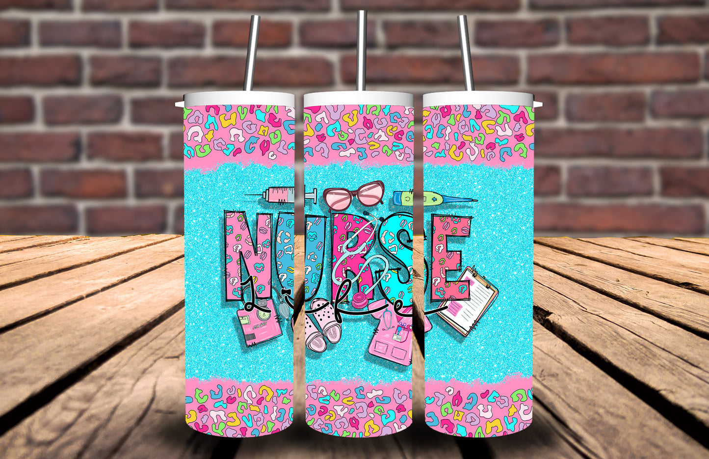 Nurse Bright Leopard Tumbler