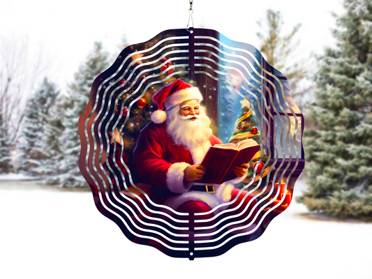 Santa Reading Wind Spinner