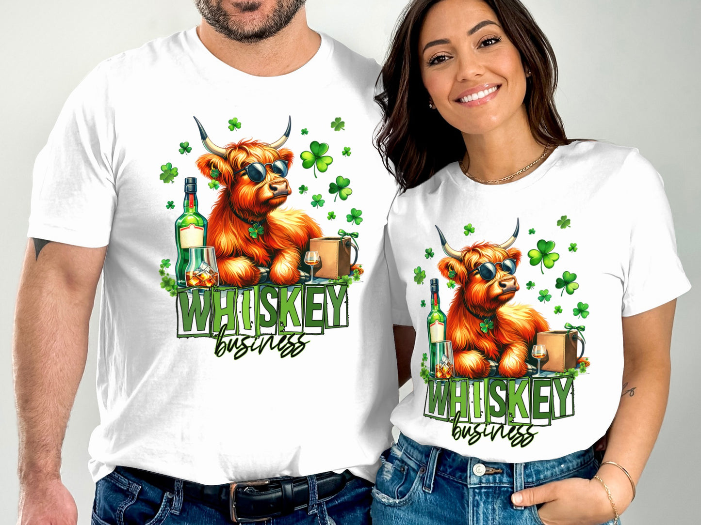 Whiskey Business Highland Cow Graphic T-shirt