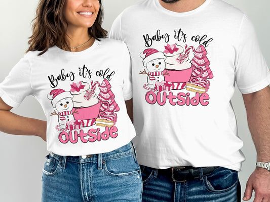 Baby It's Cold Outside Snowman and Gifts Shirt