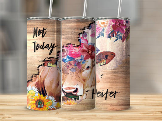 Not Today Heifer Flower Cow Tumbler product