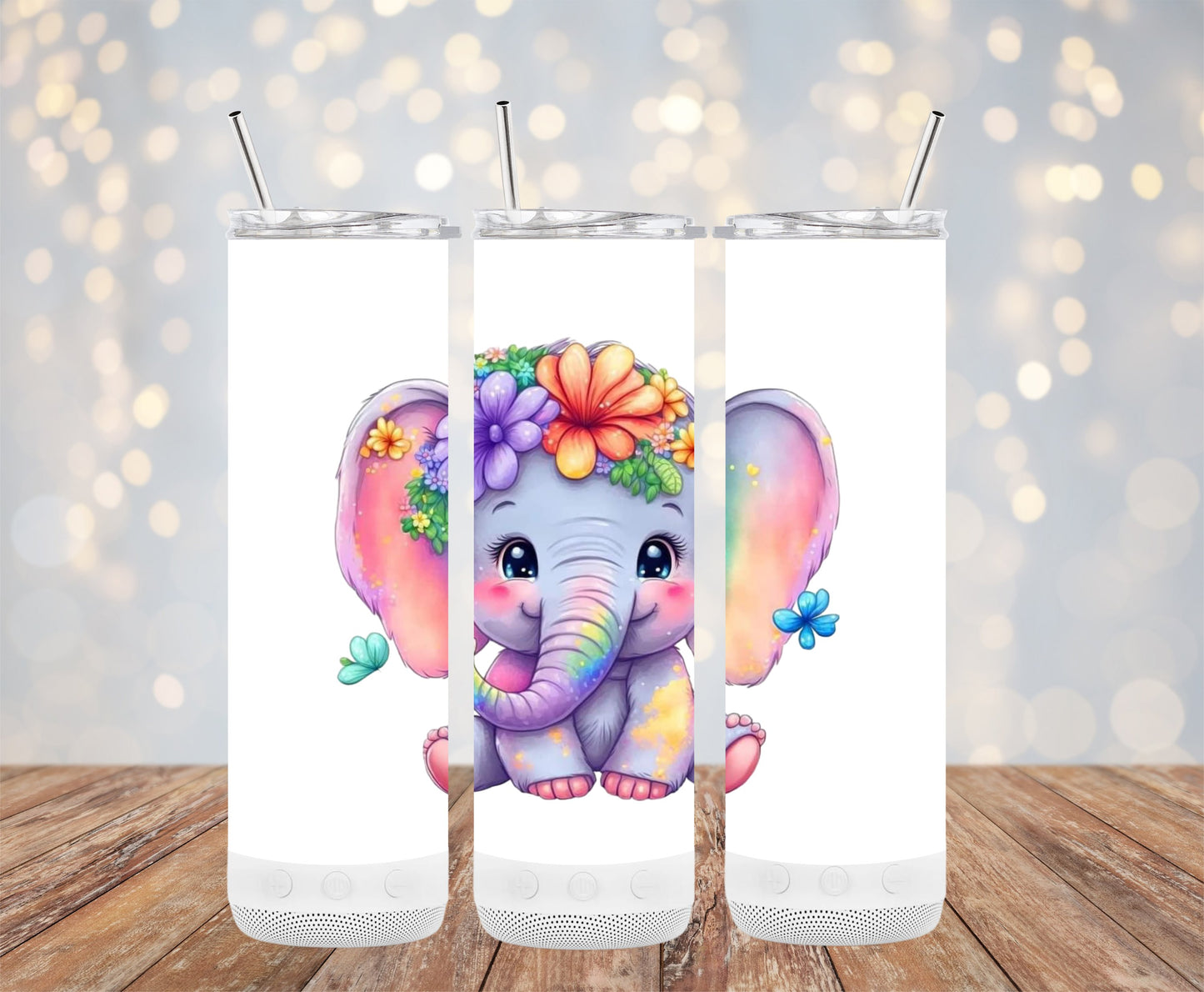 Cute Colorful Elephant Design Tumbler product