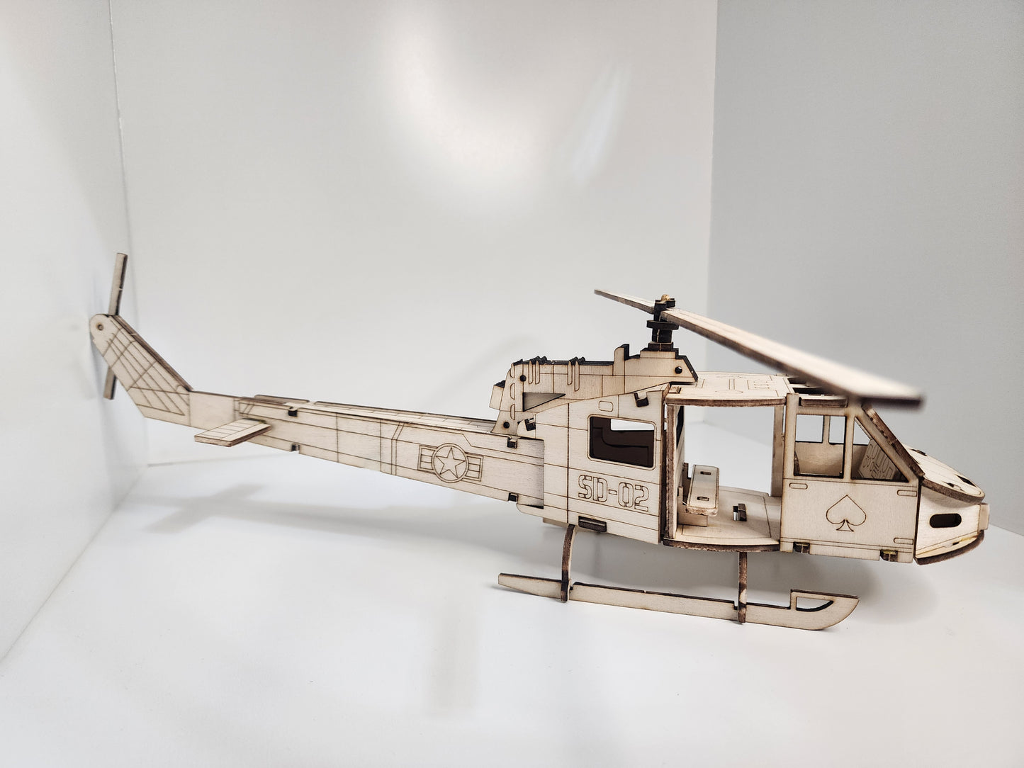Wooden Helicopter SD-02 Model Kit Assembly Toy