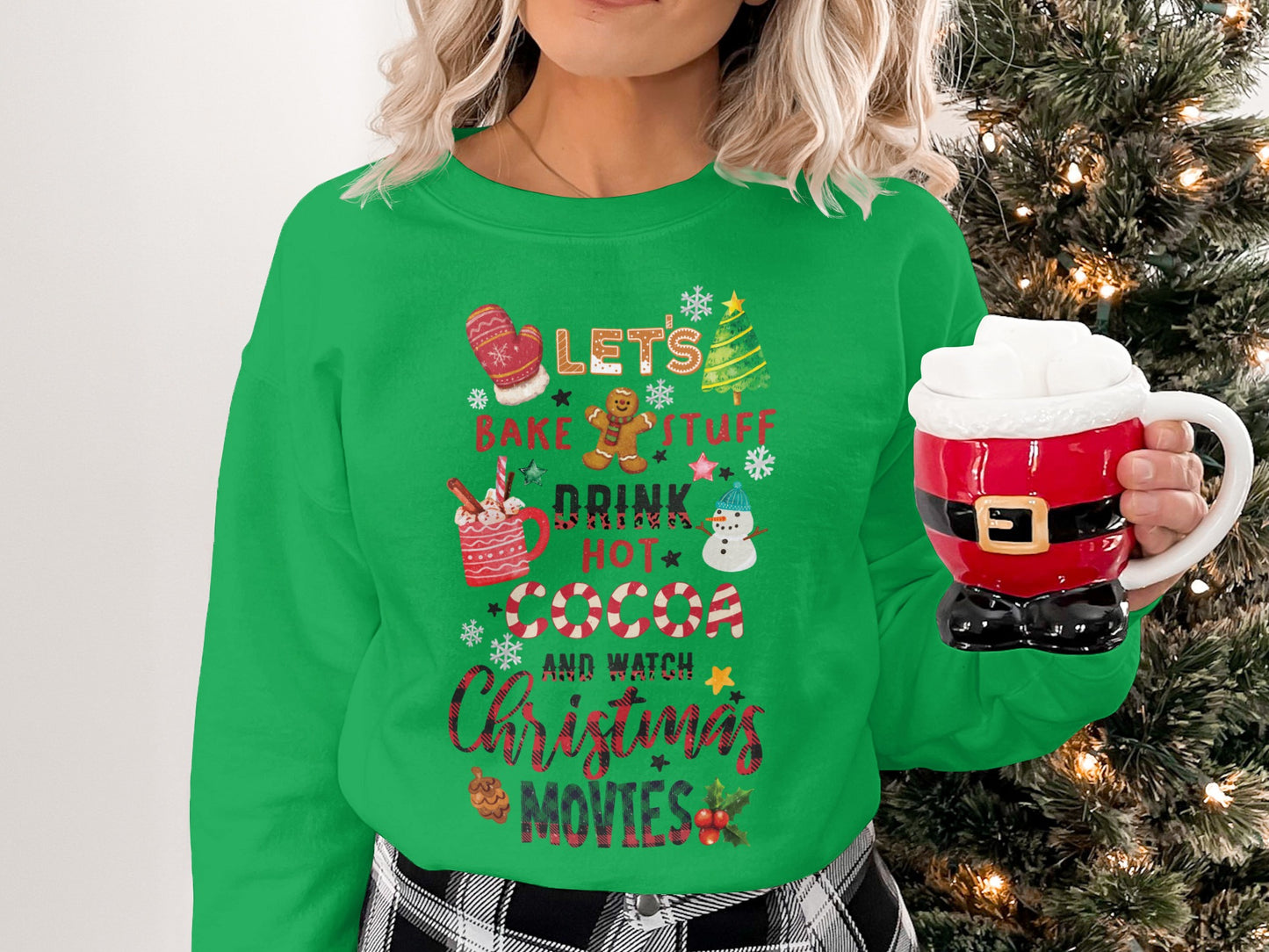 Let's Bake Stuff Drink Hot Cocoa Christmas Movies Shirt