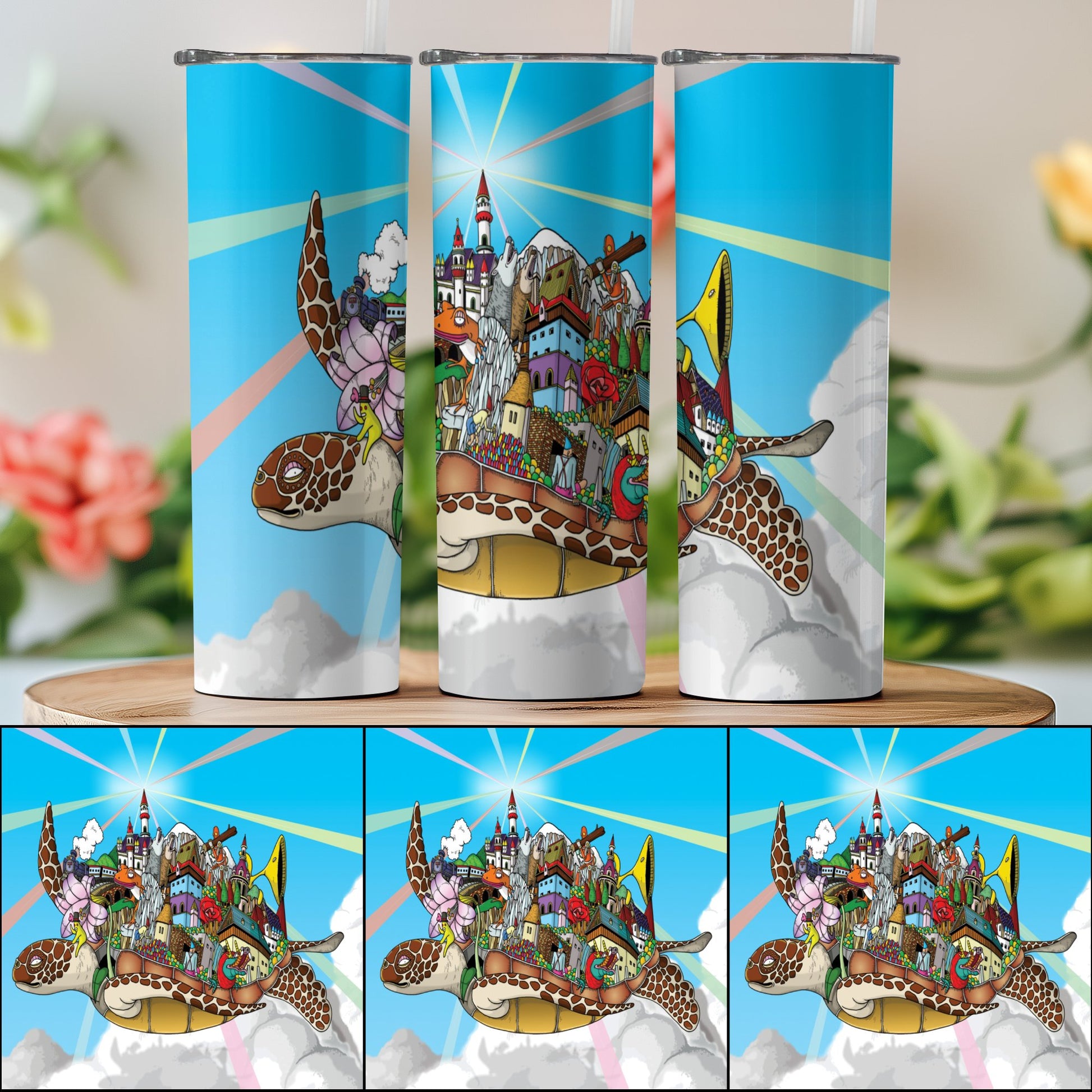 Turtle Town Artistic Watercolor Design Tumbler product