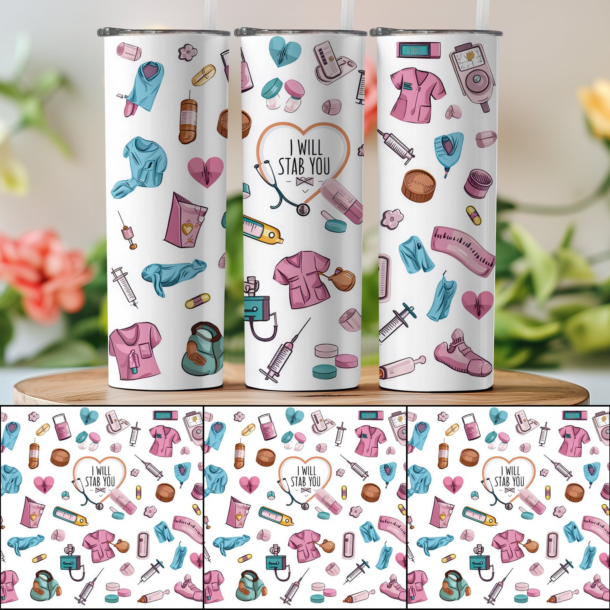 Lightweight Nurse Themed Travel Mug Tumbler product type