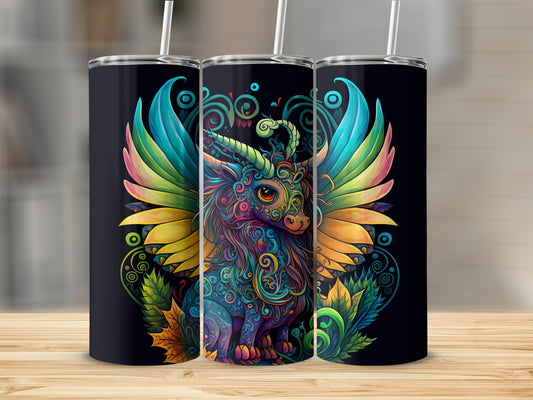 Vibrant Rainbow Fantasy Dragon Pattern Tumbler product