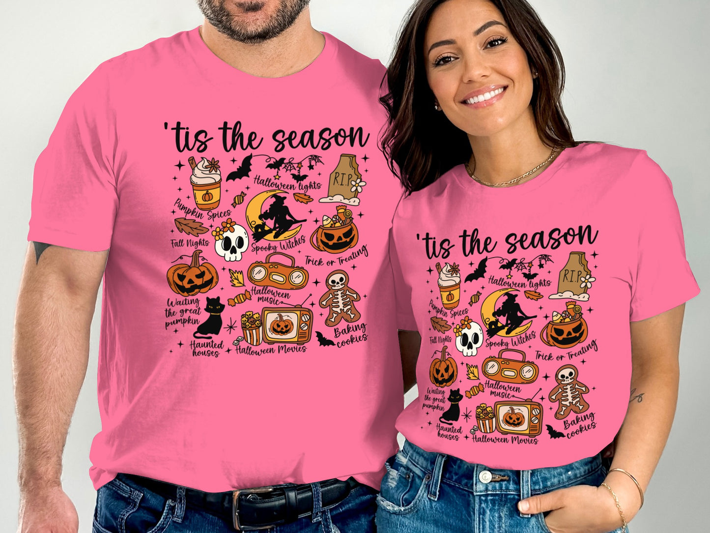 'tis the season pink Halloween theme shirt product