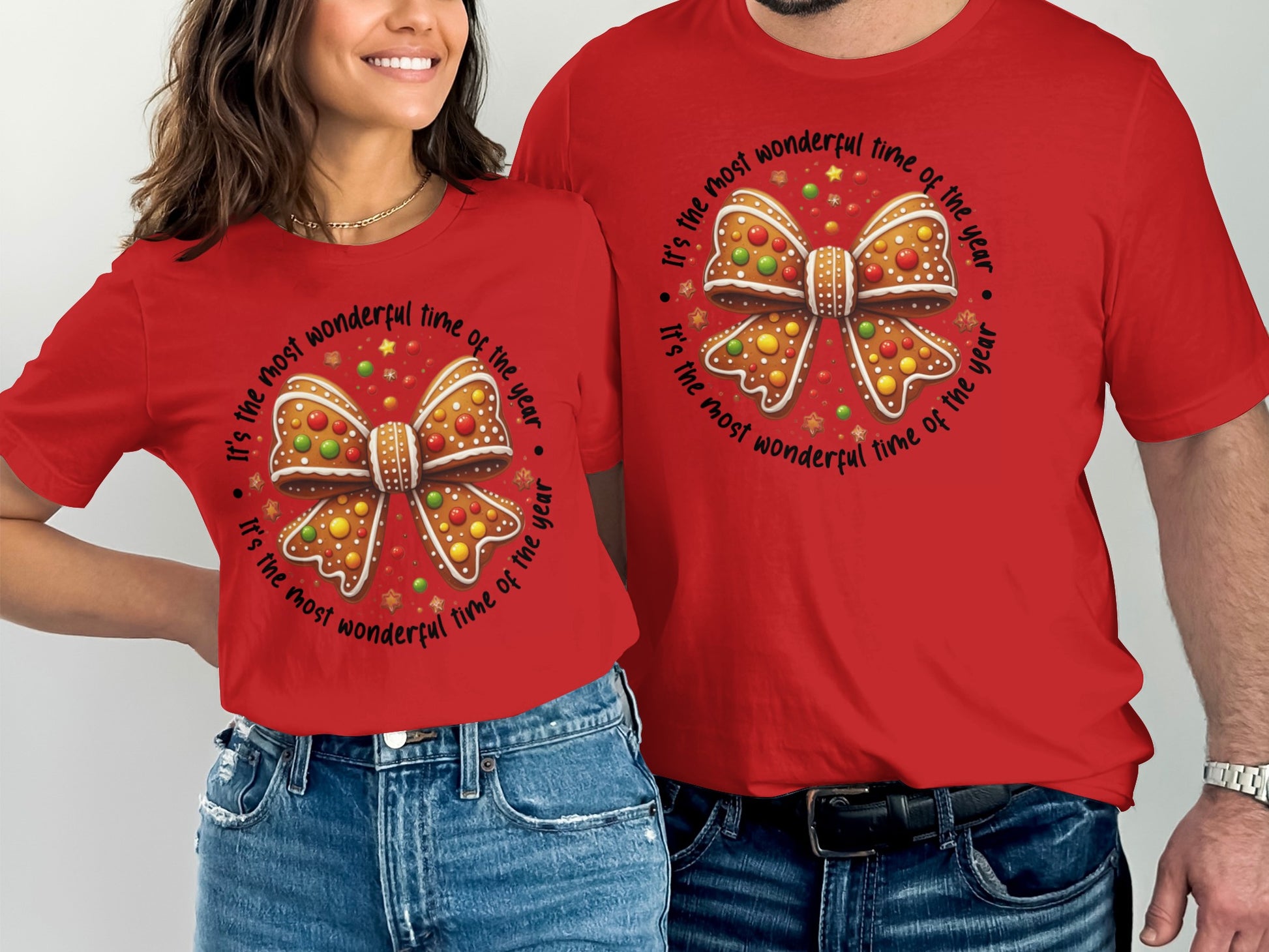 Christmas Bow Design The Most Wonderful Time T-Shirt