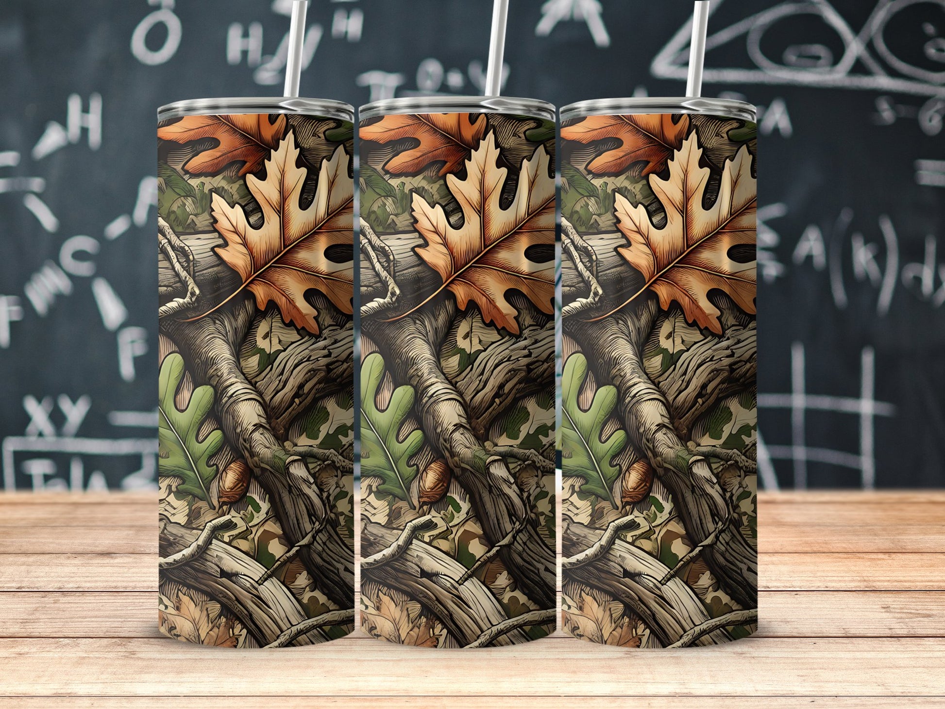 Oak Leaf and Wood Camouflage Tumbler Drinkware product type