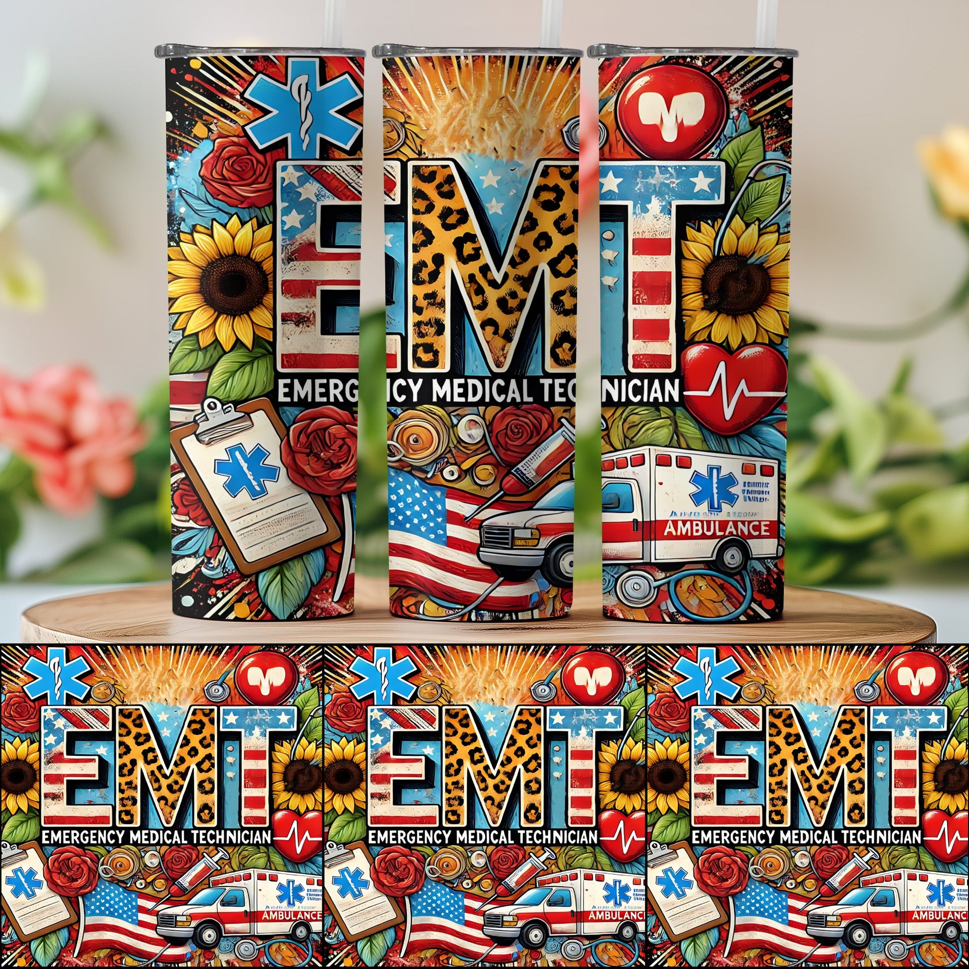 Vibrant EMT Emergency Medical Technician vertical product type