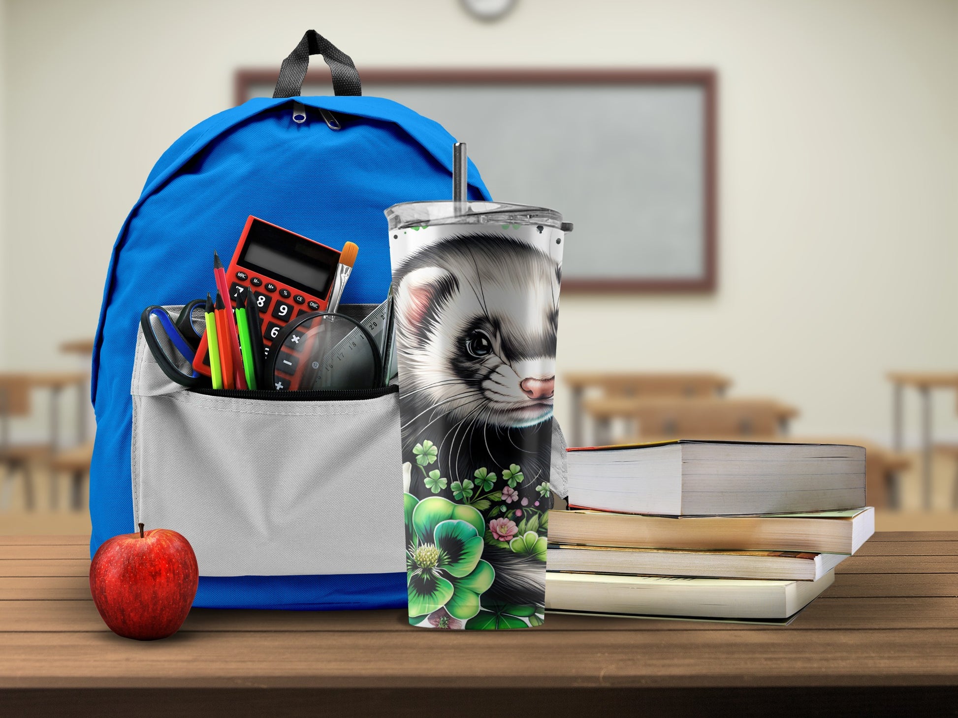 Cute Animal Print Travel Tumbler with Spill Proof Lid