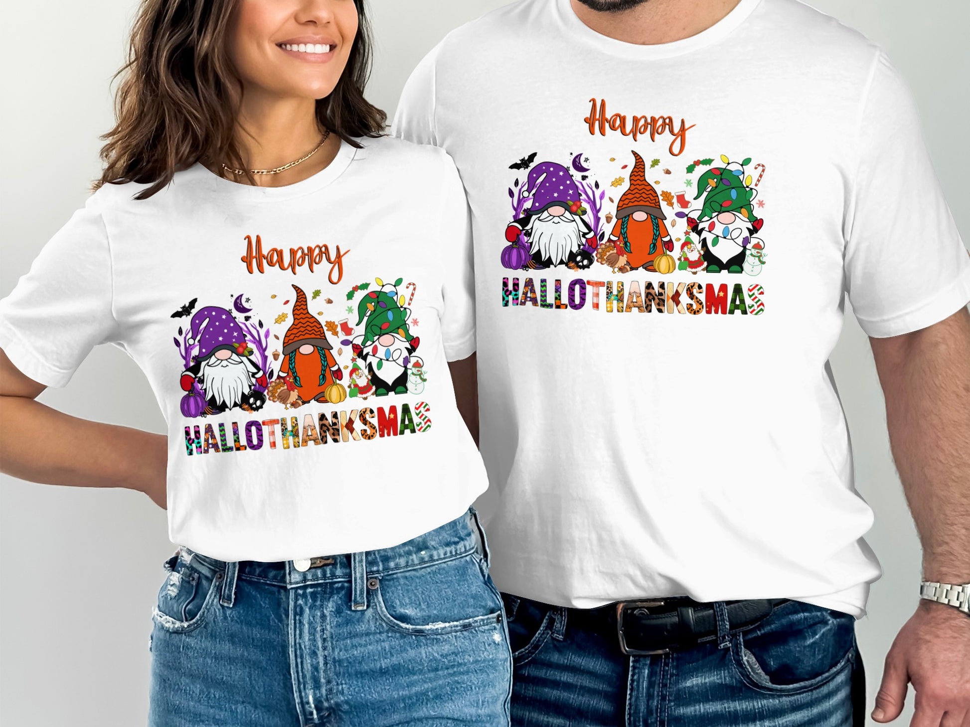 Happy Hallothanksmas Gnomes Graphic Tee
