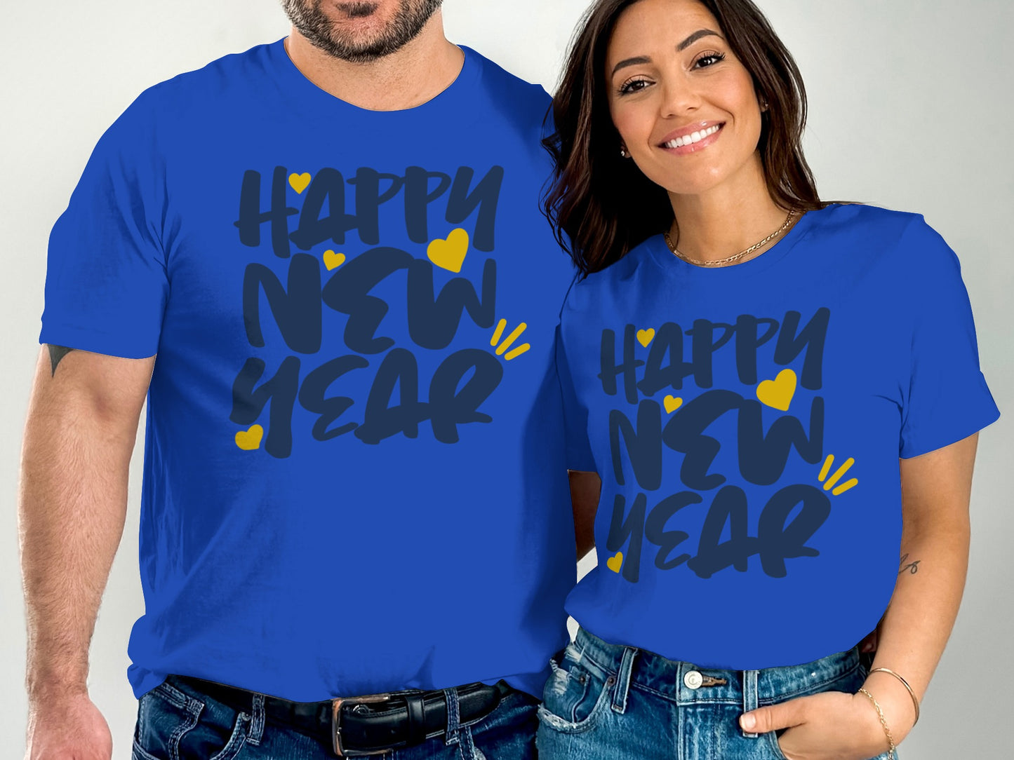 Happy New Year Graphic Blue Tee