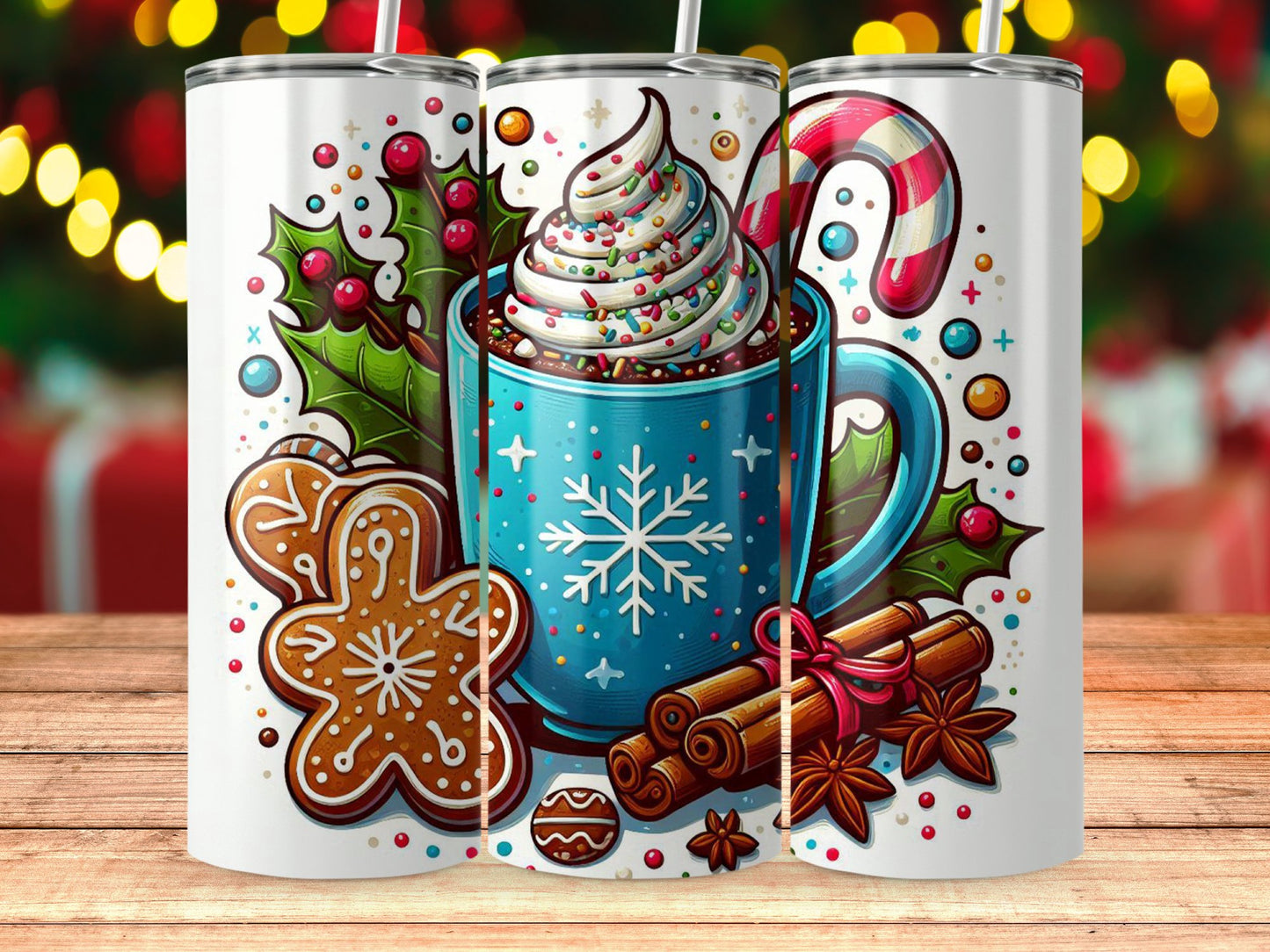 Festive Holiday Mug Design on Christmas Tumbler product