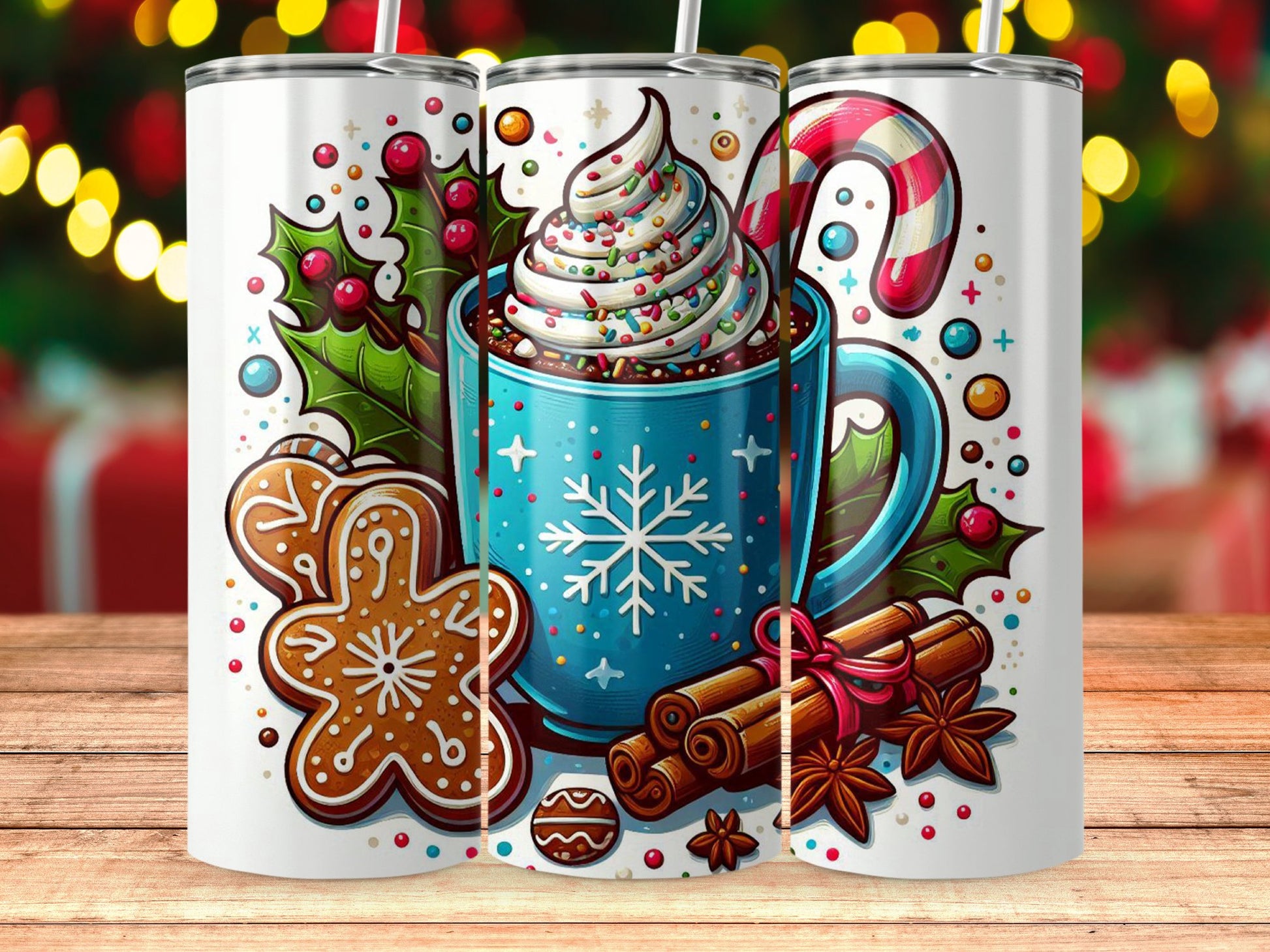 Festive Holiday Mug Design on Christmas Tumbler product