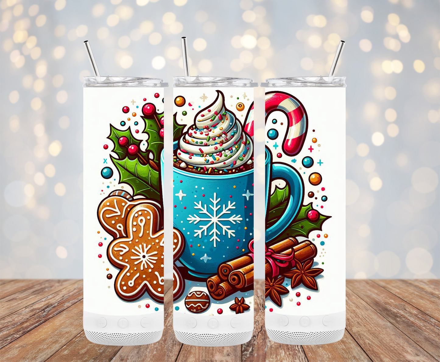 Festive Holiday-Themed Tall Skinny Tumbler product