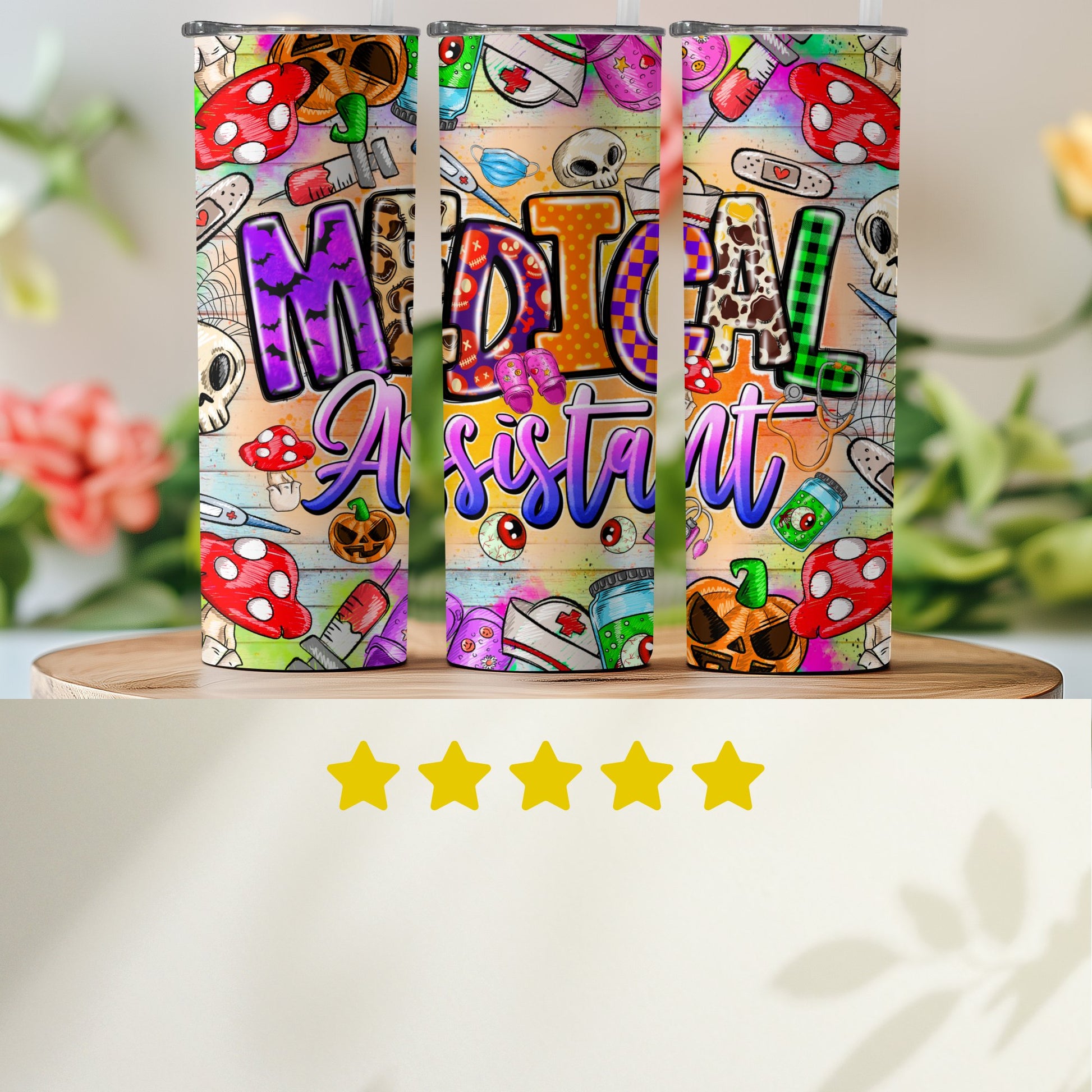 Colorful Medical Assistant Themed Drinkware product type