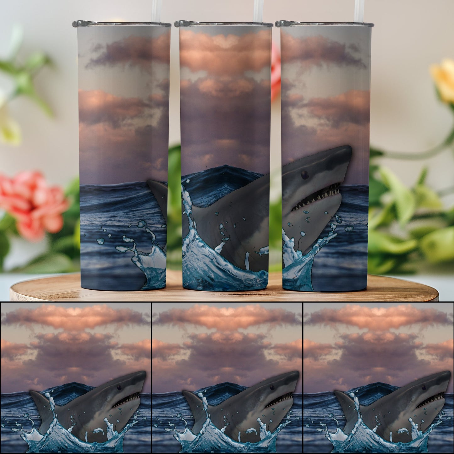 Shark Ocean Artwork Tumbler Insulated Stainless Steel product